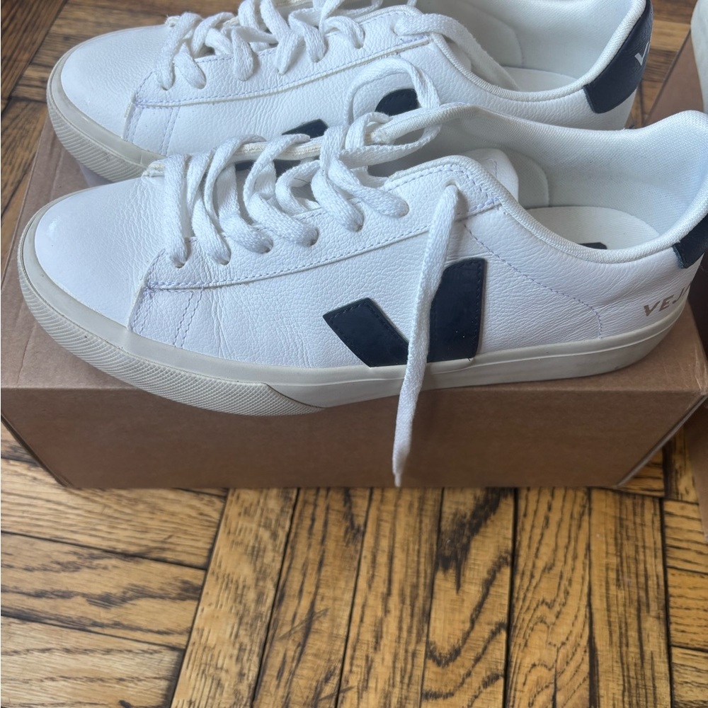 Veja White and Black Campo Sneakers